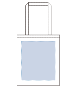 オーガニック厚手コットンフラットショルダートート（TR-1295）前面プリント範囲