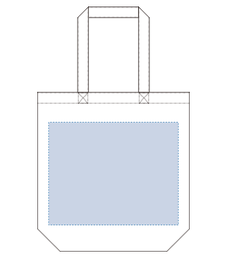 オーガニック厚手コットンバッグ（L)（TR-1297）前面プリント範囲