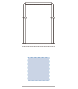 オーガニック厚手コットンポケットサコッシュ（TR-1299）背面プリント範囲