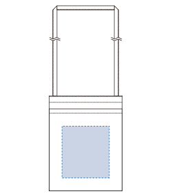 オーガニック厚手コットンポケットサコッシュ（TR-1299）前面プリント範囲