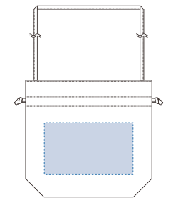 オーガニック厚手コットン　巾着ショルダーバッグ（TR-1300）背面プリント範囲