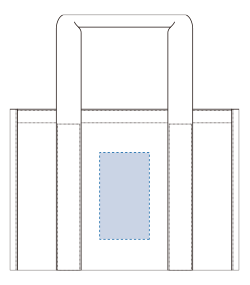 オーガニックコットンキャンバススクエアライントート（TR-1303）背面プリント範囲