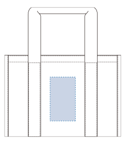 オーガニックコットンキャンバススクエアライントート（TR-1303）前面プリント範囲