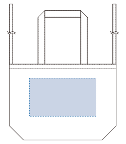 オーガニック厚手コットン紐リボントート（TR-1304）背面プリント範囲