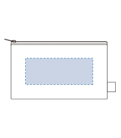 オーガニックコットンキャンバスフラットポーチ（S)　（TR-1307）前面プリント範囲
