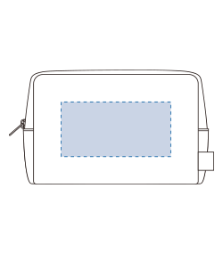オーガニックコットンキャンバスファスナーポーチ（TR-1309）前面プリント範囲