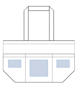 ライトウォッシュキャンバスツールトート（L）（TR-1326）前面プリント範囲