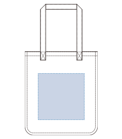ライトウォッシュキャンバススクエアトート（TR-1327）背面プリント範囲