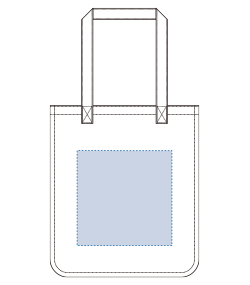 ライトウォッシュキャンバススクエアトート（TR-1327）前面プリント範囲