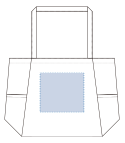 ライトウォッシュキャンバスマルチトート（TR-1328）前面プリント範囲