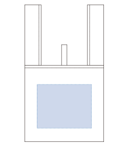 クルリト セルフレジで使いやすいスクエアデリバッグ（TR-1420）背面プリント範囲