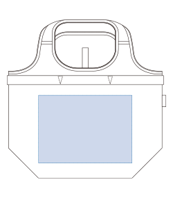 クルリト セルフレジで使いやすいコンパクトクーラーマルシェバッグ（TR-1422）前面プリント範囲