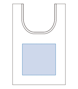 リップストップマルシェバッグ（Ｍ)（TR-1423）前面プリント範囲