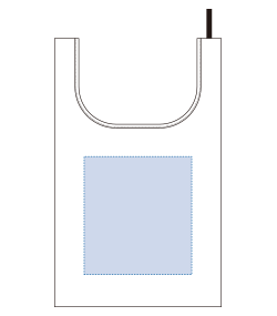 リフレクターマルシェバッグ（L）（TR-1430）背面プリント範囲