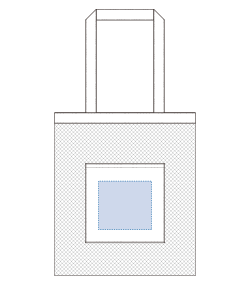 メッシュフラットトート（TR-1435）前面プリント範囲