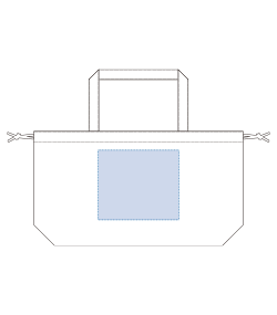 レインカバーにもなる撥水バッグ（TU-0020）前面プリント範囲