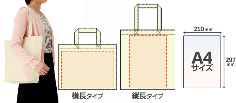 A4サイズ|210mm×297mm、横長タイプ・縦長タイプ
