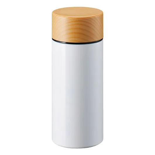 木目調サーモステンレスボトル 300ml(TS-1380)ホワイト