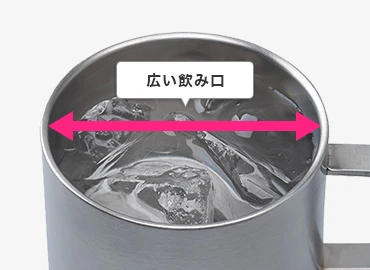 広い飲み口で使いやすい
